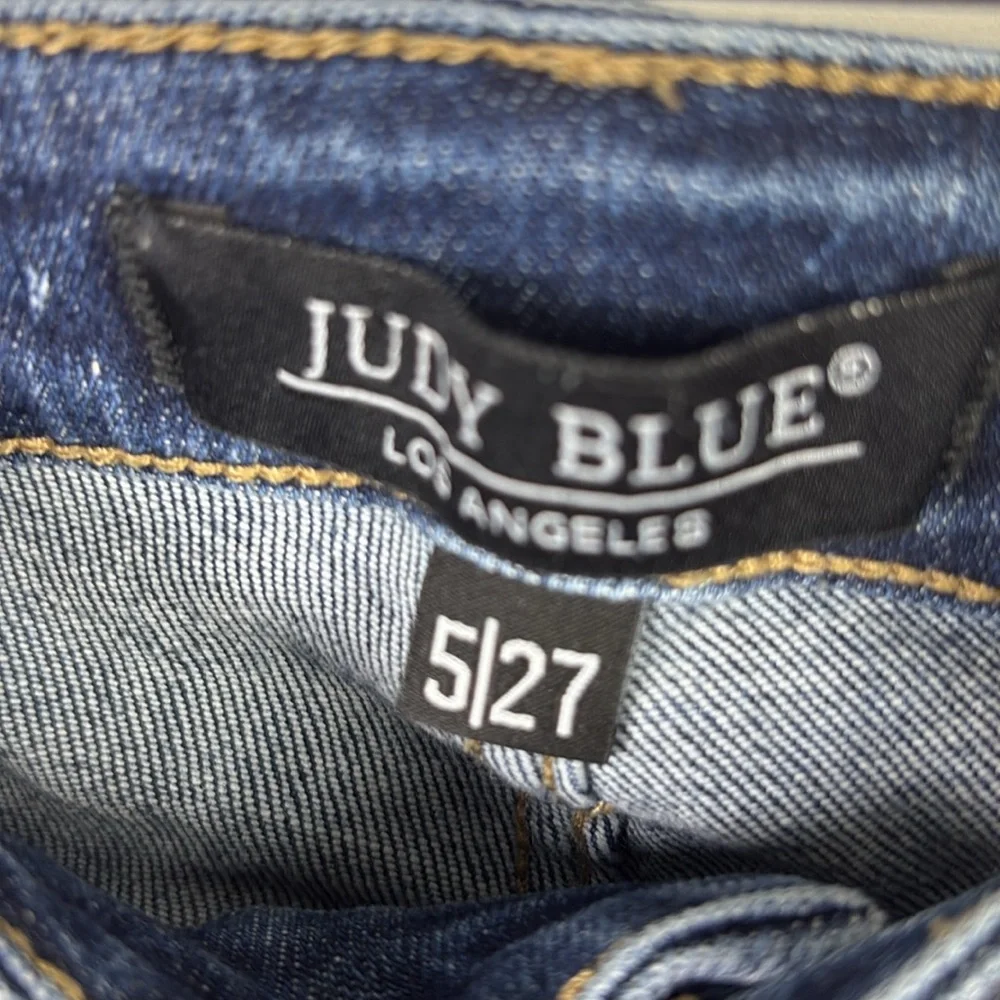 JUDY BLUE Mid-Rise Vintage Cut Off Relaxed Fit Distressed Jeans #88135 size 5/27